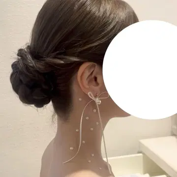펄 리본 귀걸이
