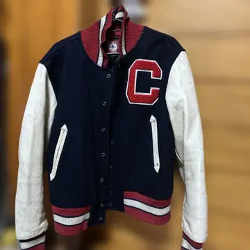 빈티지 컨버스 바시티 자켓 가죽 소매