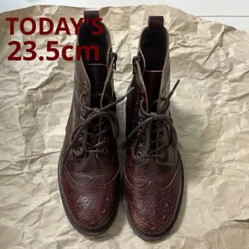 TODAY'S 윙팁 소가죽 레이스업 부츠 23.5cm