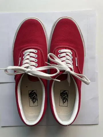 VANS 레드 캔버스 로우컷 스니커즈