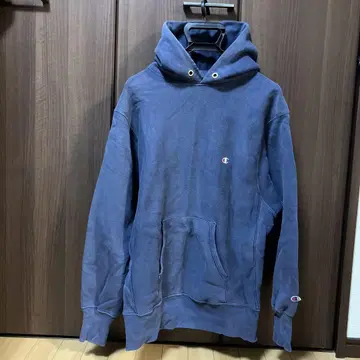 Champion 다크 블루 후드 부착 후드티
