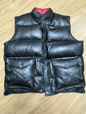 STEINER GERMANY 90s 가죽 다운 베스트 독일 국경 경비대