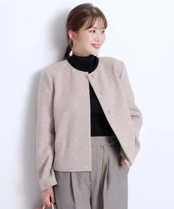 저스길리티 펄 도트 코쿤 자켓