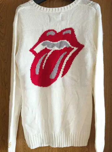 롤링 스톤즈 아가일 무늬 혀 로고 니트 스웨터 L 세탁 완료