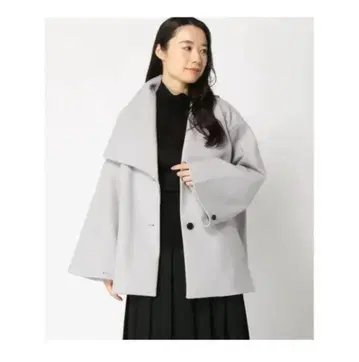 HARE(하레) 울리 테크 빅 칼라 미들 코트 라이트 그레이