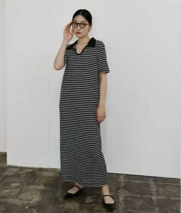 [ 미사용 새상품 ] select MOCA 골지 롱 폴로 원피스
