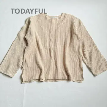 TODAYFUL 투데이풀 베이지 리브 니트 긴팔