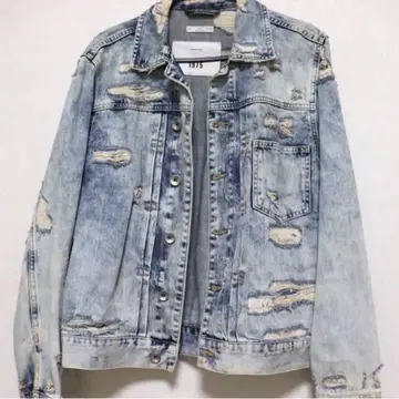[ ZARA MEN ] 자라멘 데미지 가공 라이트 블루 데님 자켓