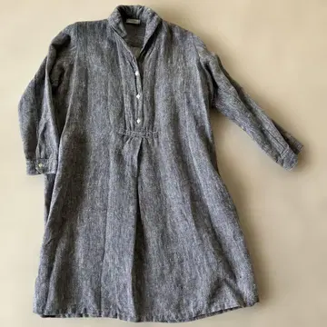 fog linen work 그레이 셔츠 원피스 긴팔