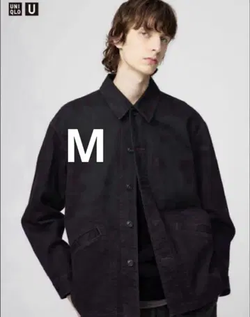 유니클로U 오버 사이즈 컬러 데님 자켓 M 블랙 UNIQLO U