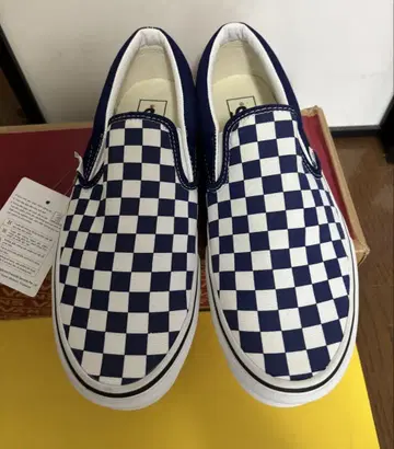 미사용 새상품 VANS 네이비 체커 클래식 슬립온 27cm