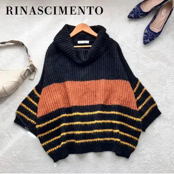 이탈리아제 RINASCIMENTO 멀티 컬러 모헤어 혼방 니트 루즈핏