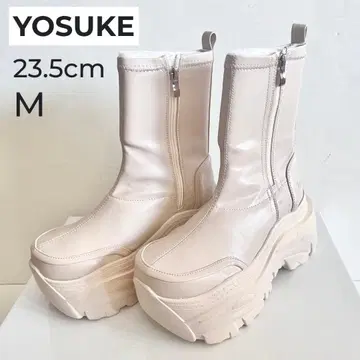 YOSUKE 요스케 통굽 스니커즈 23.5cm 아이보리 숏부츠