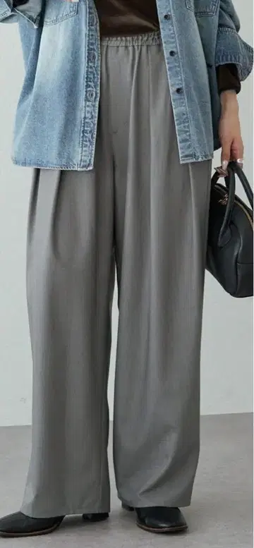 퓨어세신 투 턱 허리밴딩 스트레치 팬츠 ZARA