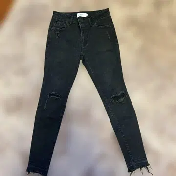 AZUL 블랙 스키니 데님 M 데미지 가공