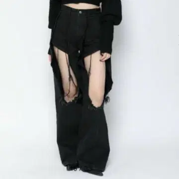멜트 더 레이디 데미지 오픈 슬래시 팬츠