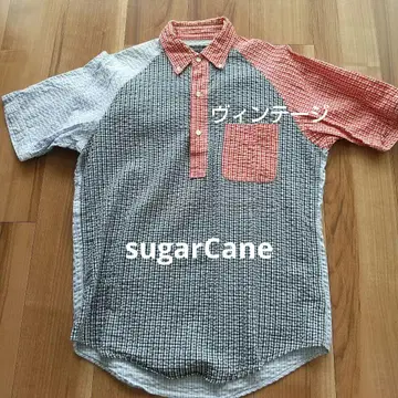 Sugar Cane 반팔 체크 셔츠 L