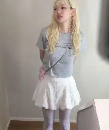 스미온 레이스 벌룬 스커트