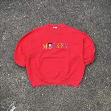 90s mickey red sweat made in usa