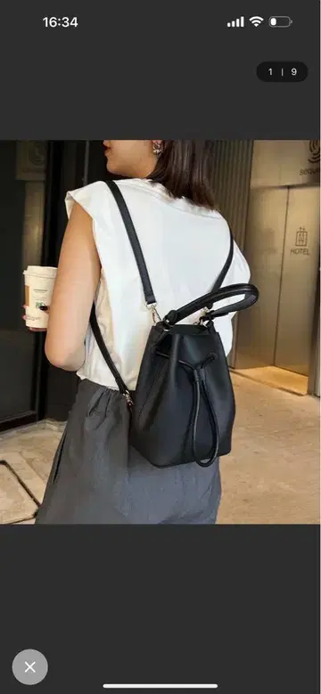 블랙 복조리형 백팩
