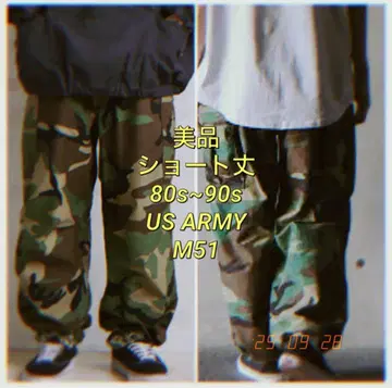 [숏 기장] 80s 90s 미군 US ARMY M-65 카모 카고 팬츠