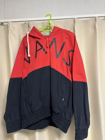 VANS 후드 부착 자켓 빨간색/네이비