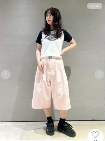 LILY BROWN Dickies 치노 하프 팬츠 핑크