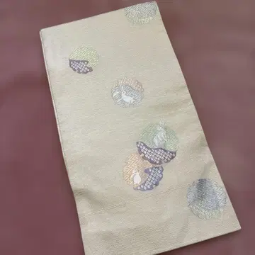 나고야 오비 토끼 자수 아이보리