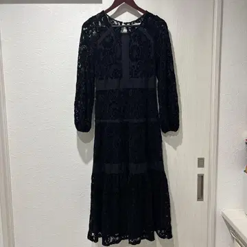 921 리엔다 전체 레이스 벨로아 원피스 블랙 S