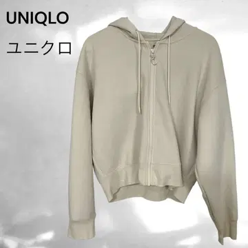 유니클로 숏 기장 후드 맨투맨 긴팔 집업 LUNIQLO