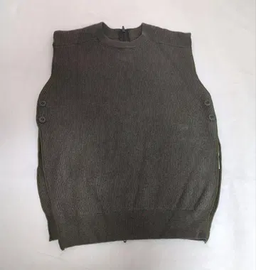 BEAMS BOY 가디건 리브 베스트 올리브