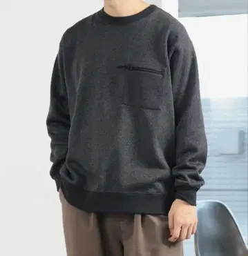 BEAMS 라이트 플리스 크루넥 맨투맨
