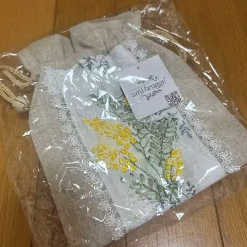 친 레이스 미모사 자수 잡화 복조리 미모사 파우치 미모사 복조리