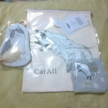타월 손수건 복조리 백 파우치 Cat All 고양이 카와무라 오리에