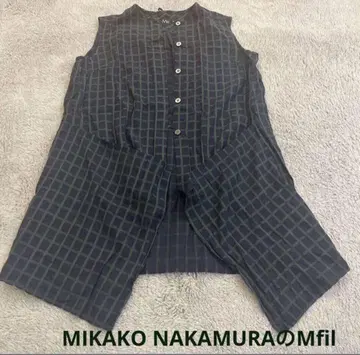 MIKAKO NAKAMURA 체크 무늬 슬리브리스 셔츠