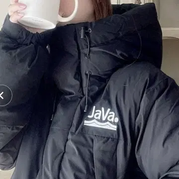 Java 블랙 M 오버 사이즈 다운 자켓