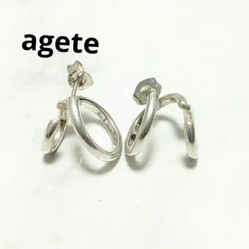 아가 agete 실버 은제 귀걸이 양쪽 귀