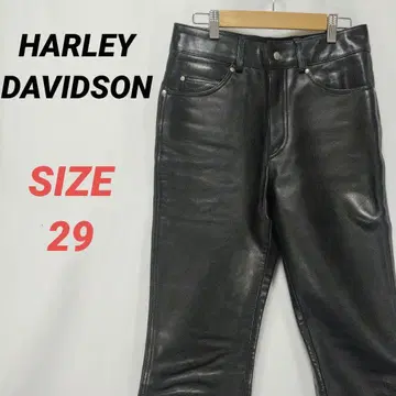 HARLEY DAVIDSON 가죽 팬츠 소가죽 남성용 블랙 29