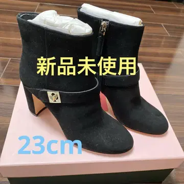 [ 미사용 새상품 ] 케이트 스페이드 스웨이드 숏부츠 23cm 블랙