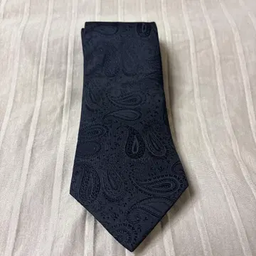 Borsalino 페이즐리 무늬 넥타이 다크 블루