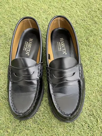 HARUTA 블랙 가죽 로퍼 24cm