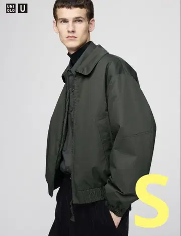 UNIQLO U 퍼프테크 숏 블루종 올리브 S