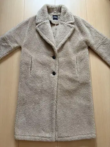 ZARA 베이지 보아 롱 코트