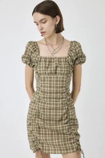MOUSSY GATHER RIBBON 미니 드레스