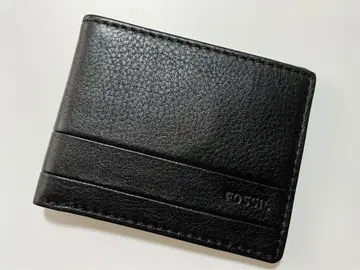 택 포함 새상품 파슬 남성용 가죽 블랙 로고 접이식 지갑