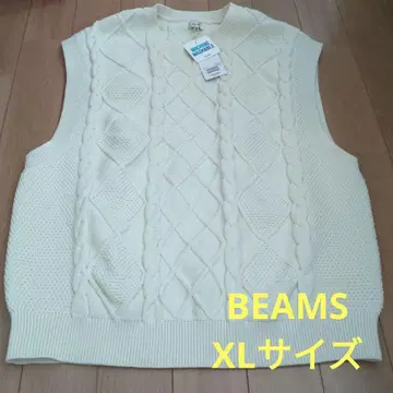 새상품 BEAMS 베스트 XL 사이즈 아이보리