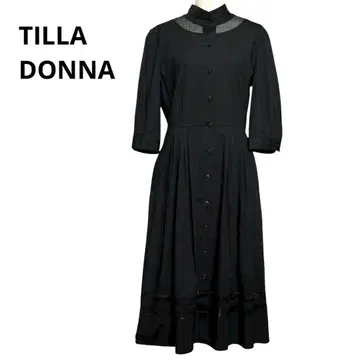 TILLA DONNA 티라돈나 셔츠 원피스 블랙 42 코튼
