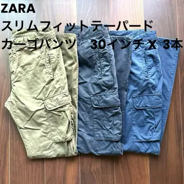 ZARA 슬림핏 테이퍼드 카고 팬츠 30인치 3개 세트
