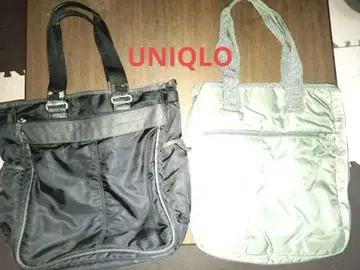 나일론 블랙 & 모스그린 토트백 2세트 UNIQLO