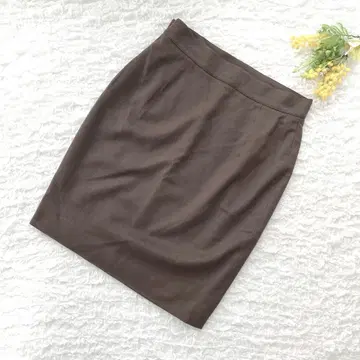 제니 울 100% 타이트 스커트 브라운 고급 울 스커트 고급